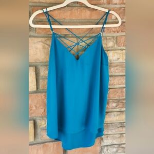 Express Teal Flowy Strappy Cross back Cami Top, size M